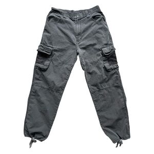 Vintage Y2K Attitude Black Cargo Pants – Mesh Pockets